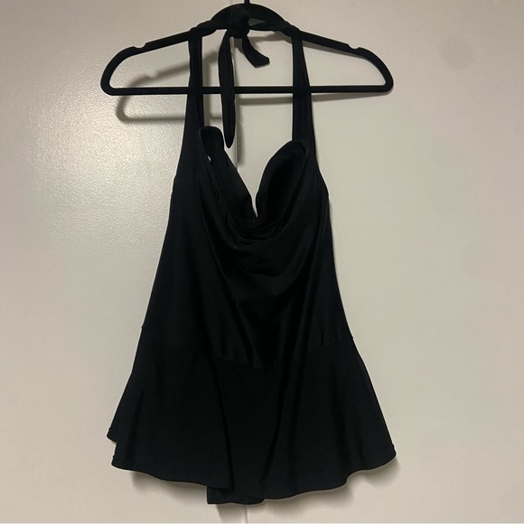 Beach Belle Swimsuit Halter Black One Piece dress Size 10 - Picture 8 of 8